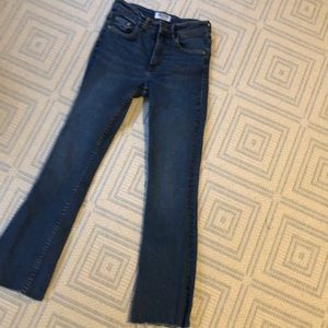 Zara TRF highrise crop flare jeans